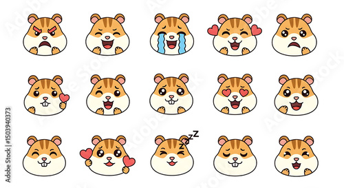 emoji pack with adorable cartoon emoticons