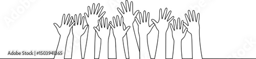 Raised hands unity teamwork collaboration support