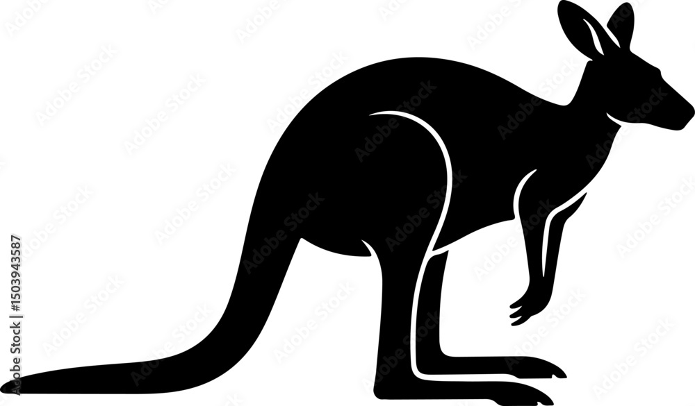 Kangaroo silhouette and line art vector illustration. Kangaroo silhouette and line art vector illustration.