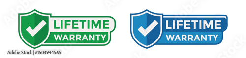 Lifetime Warranty Badge Vector Illustration, Guaranteed Forever Product Service Assurance badge.