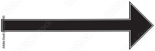 Long arrow vector. Long arrow icon. Vector of trendy long arrow pointing right in flat style. Horizontal long arrow. large size black arrow icon. Long arrow icon pointing to right side. 