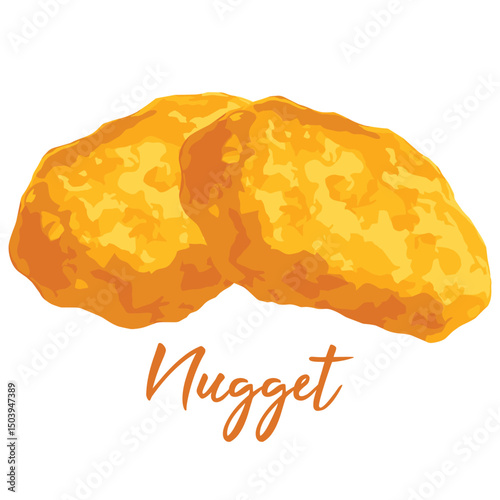 nugget in watercolor illustration style, isolated vector on white background