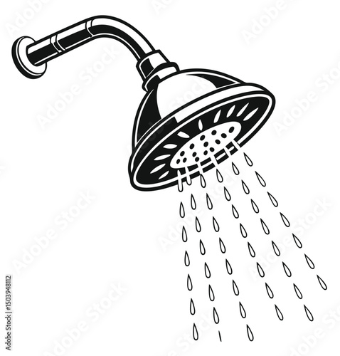 shower head with water drops