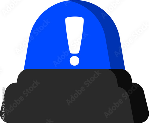 Siren Blue Icon Flat Alert Sign