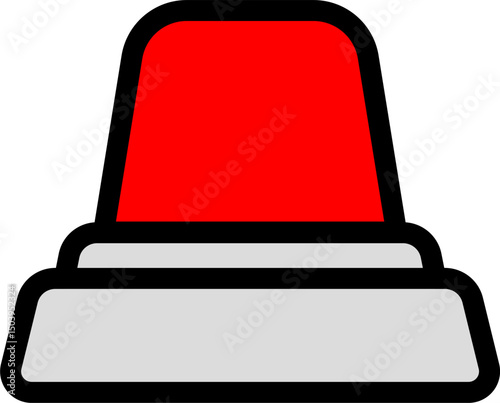 Black Line Siren Icon For Alert