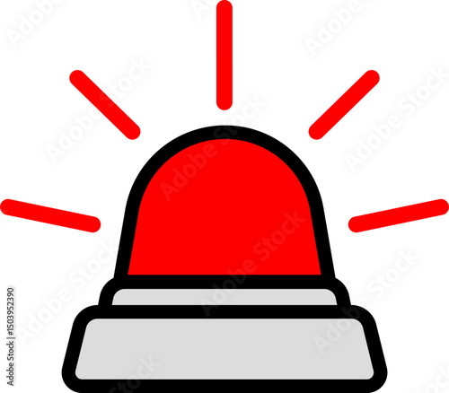 Red Siren Alert Icon For Safety