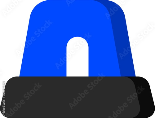 Simple Flat Icon Blue Siren Symbol