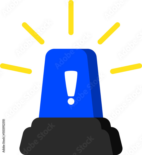 Blue Siren Flat Icon Emergency Alert