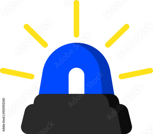 Simple Blue Siren Icon For Alerts
