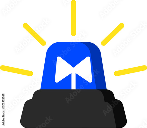 Siren Blue Color Flat Icon Design