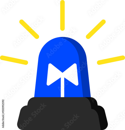 Simple Blue Caution Siren Icon
