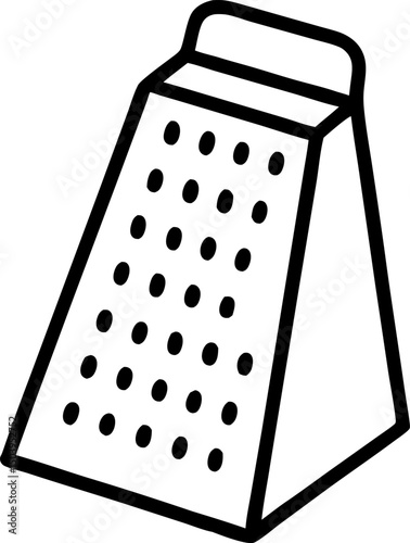 Cheese Grater Line Art Vector Illustration