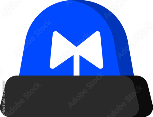 Minimalist Blue Siren Icon Graphic