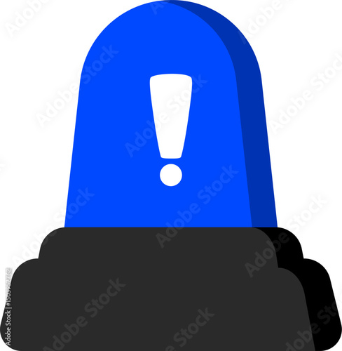 Simple Flat Icon Blue Siren Warning
