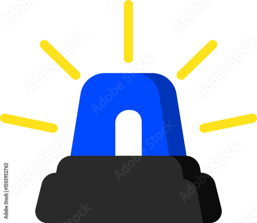 Siren Blue Icon Flat Minimal Design