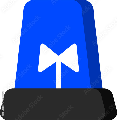 Blue Siren Icon Simple Flat Style