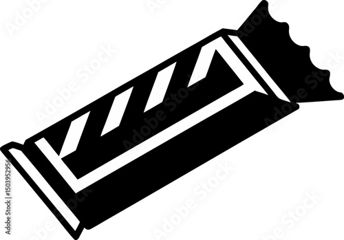 Chocolate Bar With Wrapper Silhouette Vector Illustration
