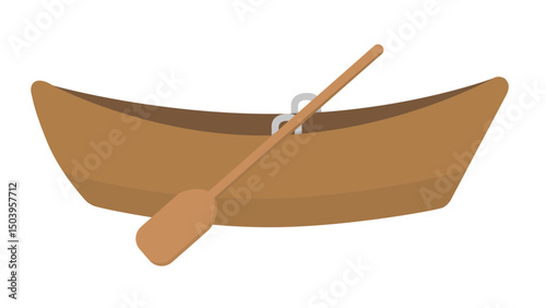 wooden boat isolated