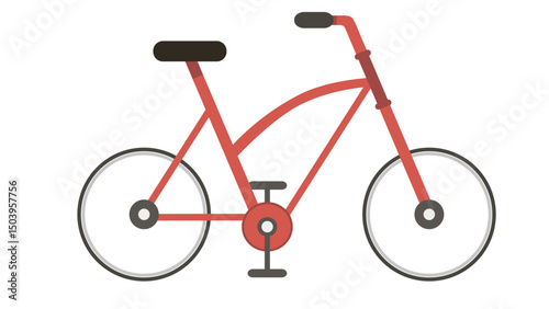 red bicycle isolated on white