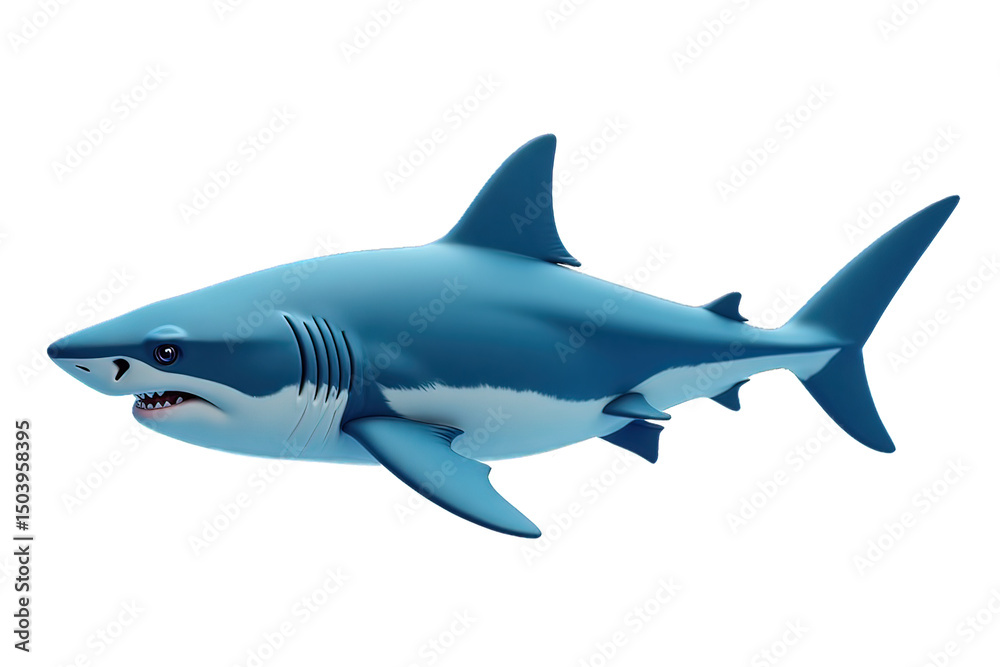 Fototapeta premium AI illustrazione con sfondo trasparente di uno squalo 02