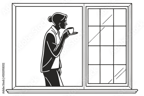 businessman looking out window