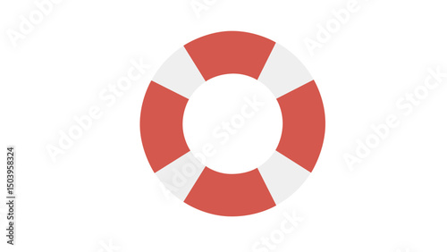 vector illustration of a red life buoy
