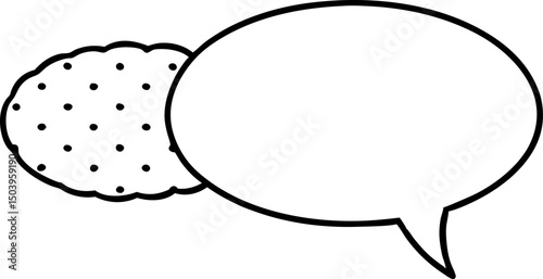 Speech Bubble With Dots Line Art Vector Illustration