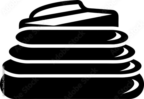 Stack Of Towels Silhouette Vector Illustration 