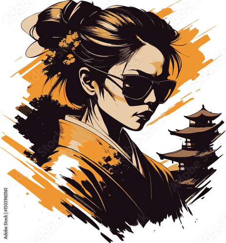 bellissima geisha con gli occhiali da sole 05