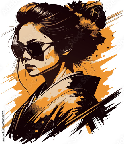 bellissima geisha con gli occhiali da sole 03
