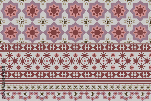 seamless floral pattern a geometric seamless  pattern design for cloth, cloth, carpet, wallpaper, tile floor, wall, backdrop etc.