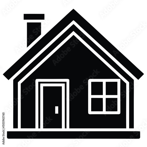 Simple Black Silhouette House Icon Home Sweet Home Design Element