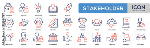 Stakeholder Line Color Icon Collection