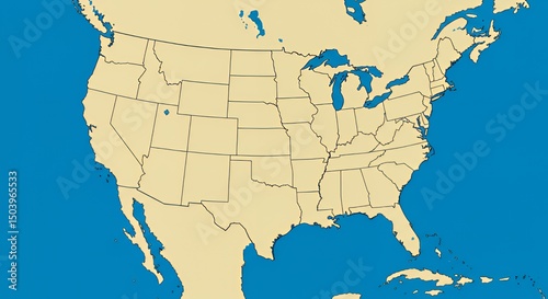 Simple Map of the United States of America