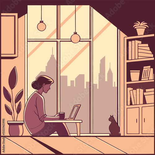 Business concept illustration on the subject of teamwork