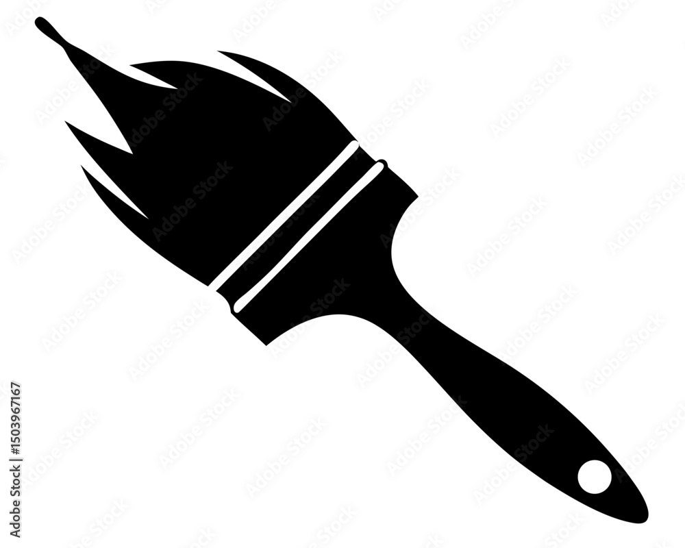 Obraz premium Paint Brush Vector – Artistic Brush Icon Clipart