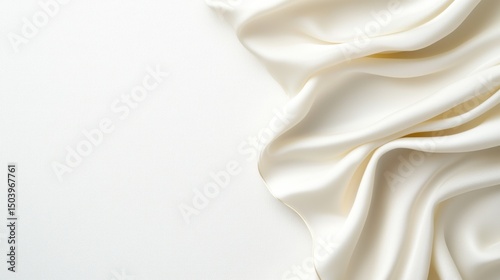 Elegant Cream Silk Drape Fabric Texture