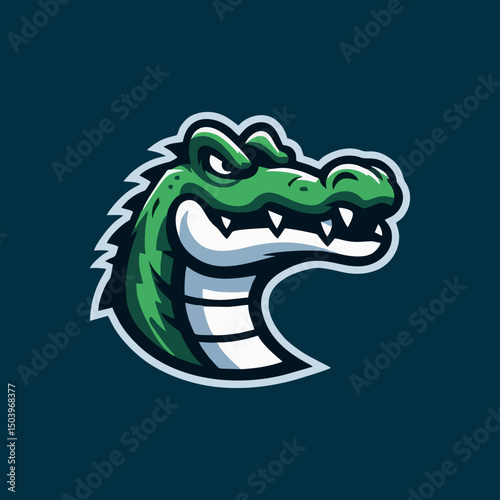 Cool Crocodile Mascot Esport Vector Art Illustration Featuring Wild Animal Reptile Character Sharp Teeth Gaming Team Logo Badge Emblem Predator Adventure Modern Adventure Design Editable Artwork