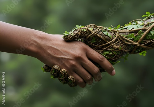 Handshake Between Human and Nature-Connected Being