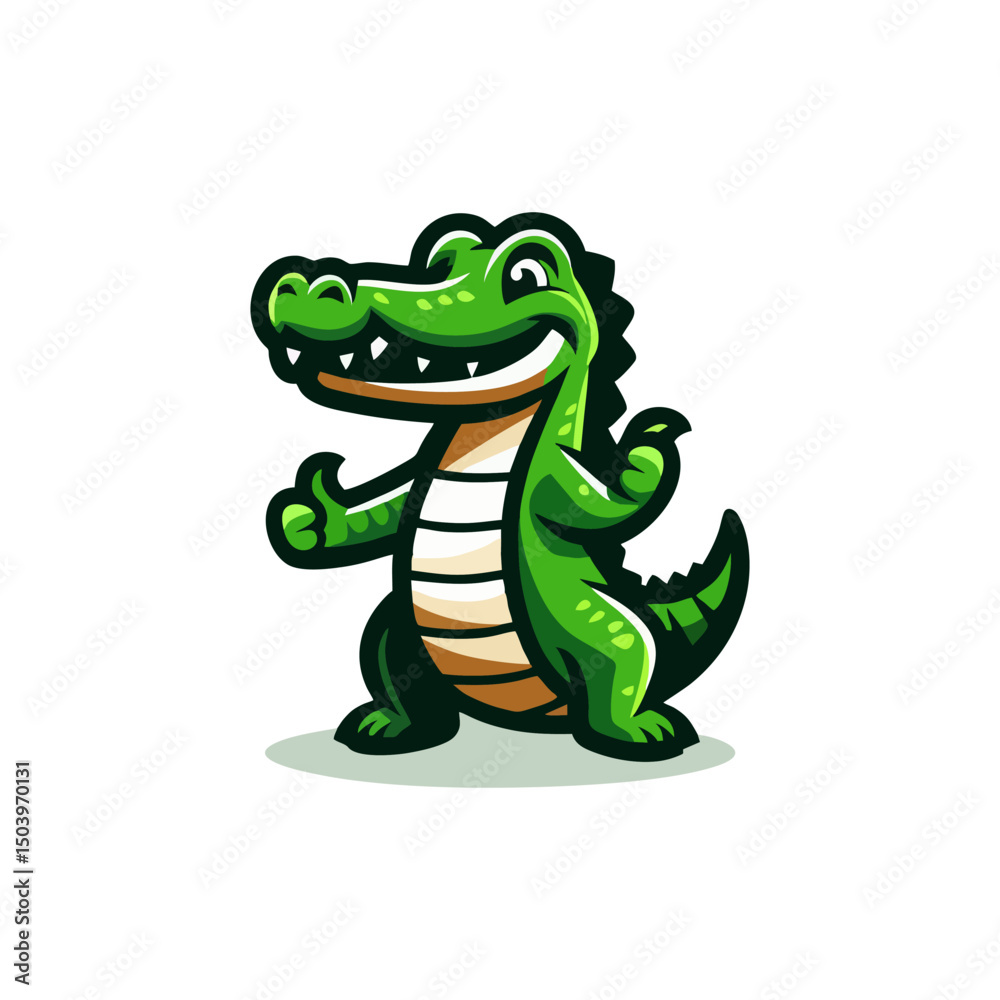 Fototapeta premium Fierce Crocodile Mascot Logo for Esport Gaming Badge Illustration Predator Animal Reptile Cartoon Angry Character Avatar Wild Wildlife Emblem Vector Graphic Branding Cute Design