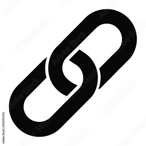 Black TwoLink Chain Symbolizing Connection, Integration, Interlocking, and Interdependence