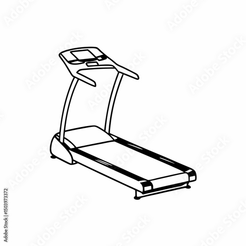 Treadmill icon with console and walking belt surface