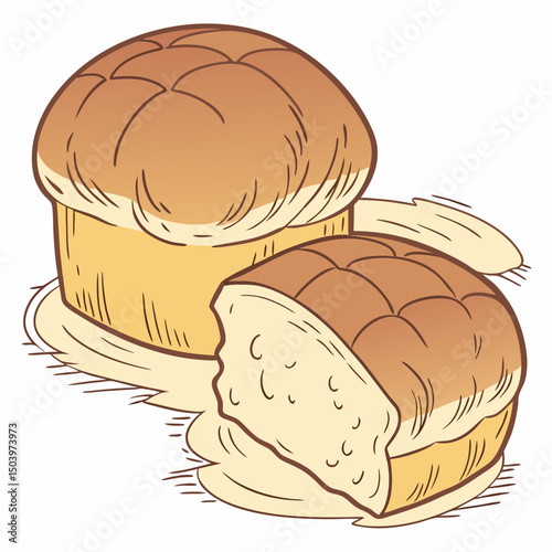 Realistic vector illustration of a popular brioche bakery item, perfect for food-themed digital designs and micro stock use.
