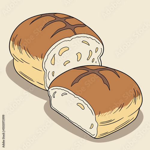 Realistic vector illustration of a popular brioche bakery item, perfect for food-themed digital designs and micro stock use.