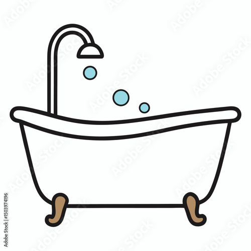 illustration of a bath in a bathroom