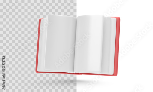 Open Red Book with Blank Pages. Vector Illustration Representing Reading, Studying, Literature, or Learning Concept in a Clean Minimal Isometric Design.