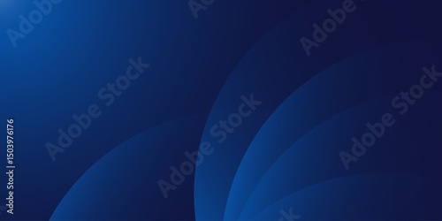 Abstract blue glowing geometric lines on dark blue background. Modern shiny blue circle lines pattern.
