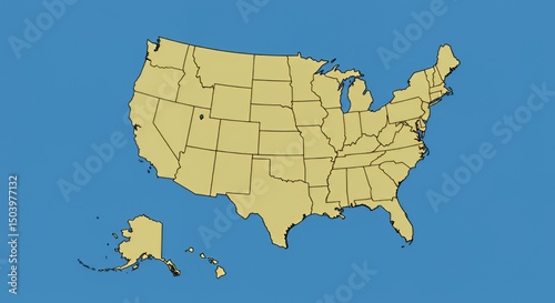 Simple Map of the United States of America