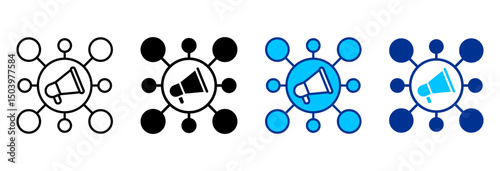 Marketing Simple Icon Set Multiple Style Vector Illustration