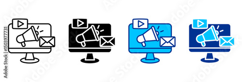Business Simple Icon Set Multiple Style Vector Illustration